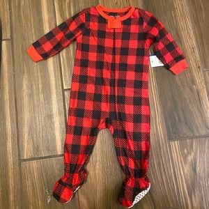 NEW!! Pajamarama Red Checkered Buffalo Plaid Sleep and Play